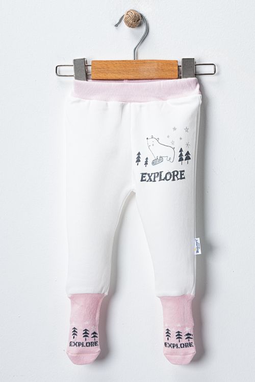 040-2 EXPLORE  �ORAPLI PANTOLON EKRU PEMBE