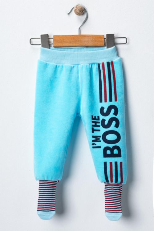 076-KAD�FE BOSS �ORAPLI PANTOLON TURKUAZ