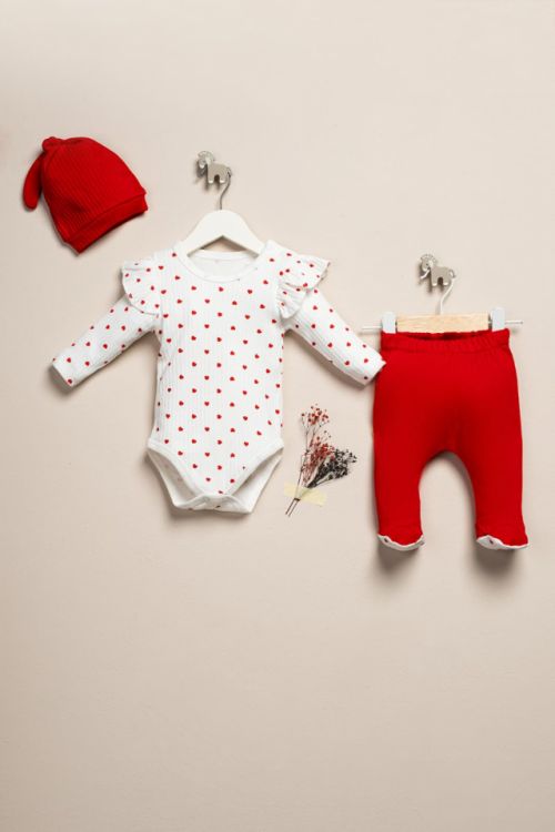 3 par�a bebe body ve pantolonlu z�b�n seti